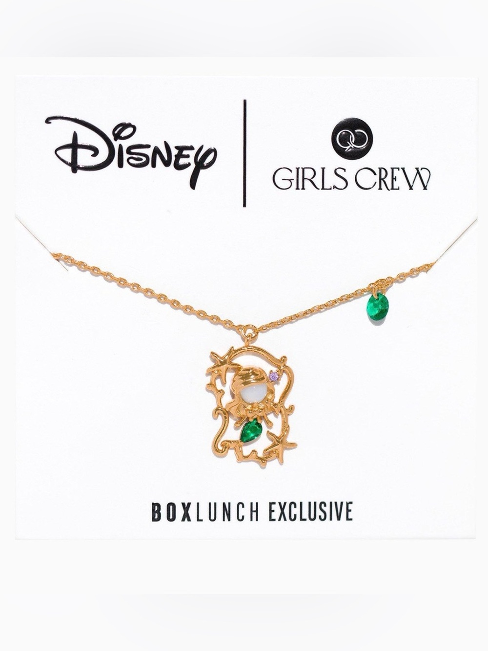 NWT Girls Crew Disney The Little Mermaid portrait charm and necklace